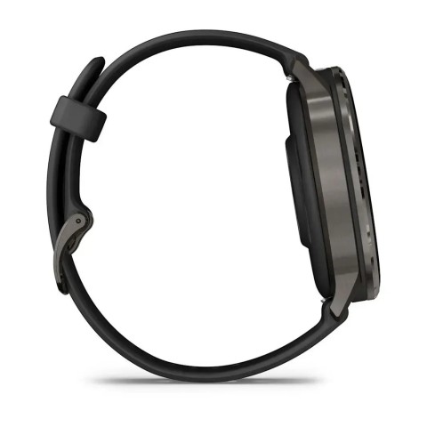 Смарт-годинник Garmin Venu 4 (45 мм) сланцевий з чорним силіконовим ремінцем