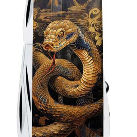 Ніж Victorinox Climber Zodiac 91мм,14функ ,Золота дерев'яна змія