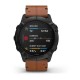 Смарт-часы Garmin fenix 6X Sapphire Edition черные DLC с каштановыми кожаным ремешком