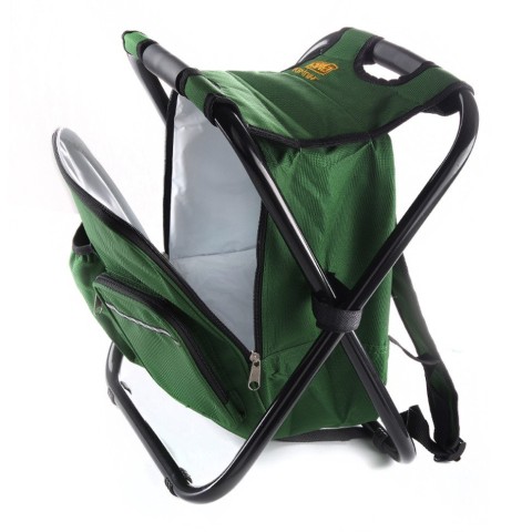 Стілець розкладний СИЛА без спинки (стальний каркас) з термосумкою-рюкзаком Ø19 мм 28 х 35 х 43 см