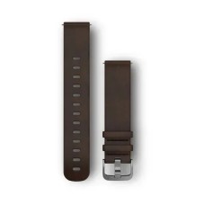 Быстросменные ремешки Garmin из кожи (20 мм) темно-коричневые с серебристой фурнитурой