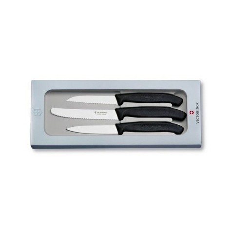 Набір кухонний Victorinox SwissClassic Paring Set 3 ножа з чорн. ручкою (8,8,11см) у подар.упак.