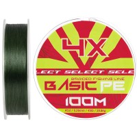 Шнур Select Basic PE Green 100m #3.0/0.26mm 45lb/20.8kg