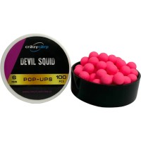 Бойлы Crazy Carp Fluoro Pop-Ups 6мм Devil Squid (100шт/уп)