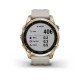 Смарт-годинник Garmin fenix 7S Sapphire Solar кремово-золотистий титановий зі світло-пісочним ремінцем