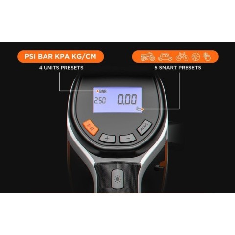 Акумуляторний компресор Litheli з ліхтарем, живлення від павербанку (УМБ Litheli Power Bank 20000 mAh, 45 W, 2А в комплекті)