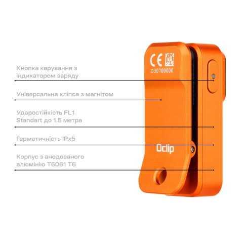 Ліхтар Olight Oclip Orange