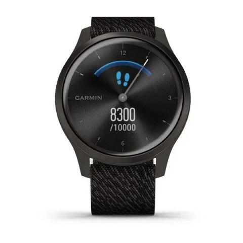 Смарт-годинник Garmin vivomove Style із графітовим корпусом та чорним ремінцем