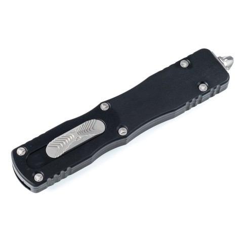 Ніж Microtech Dirac Delta D/E OTF, stonewash клинок, чорне руків'я