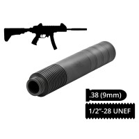 Глушник AFTactical S44N60, 4 сепаратора, .38 (9мм), 1/2x28 UNEF, AKDAS SA-9 HP