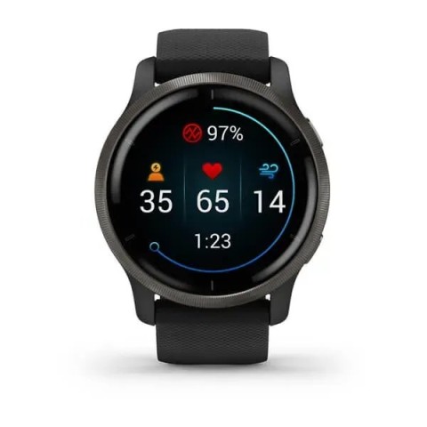 Смарт-годинник Garmin Venu 2 чорний із чорним безелем