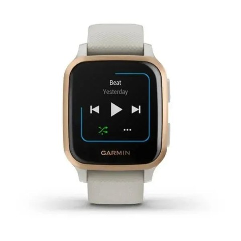 Смарт-годинник Garmin Venu Sq Music Edition світло-пісочний з рожево-золотистим безелем
