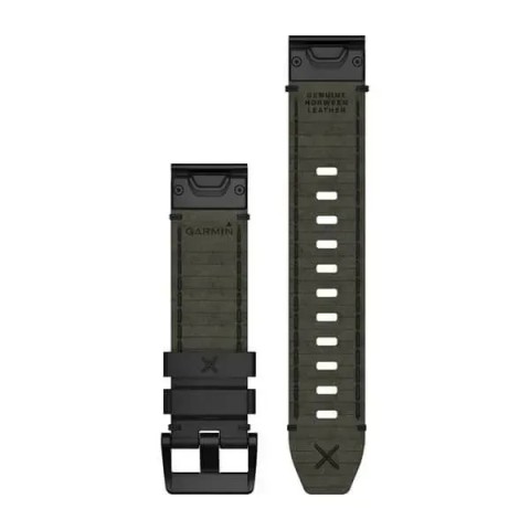 Ремінці для годинника Garmin QuickFit 22 шкіряні, Genuine Horween чорні