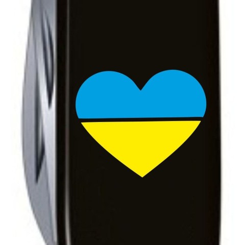Ніж Victorinox Spartan Ukraine 91мм,12функ,чорн ,Серце синьо-жовте