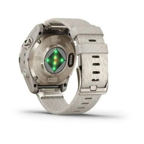 Смарт-годинник Garmin epix Pro Gen 2 Sapphire Edition (42мм) ніжно-золотистий з нейлоновим ремінцем кремового кольору