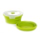 Ланчбокс складаний з кришкою-засувкою круглий зелений СИЛА (900 мл)