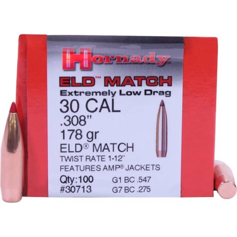 Пуля Hornady ELD Match кал .30 масса 178 гр (11.5 г) 100 шт