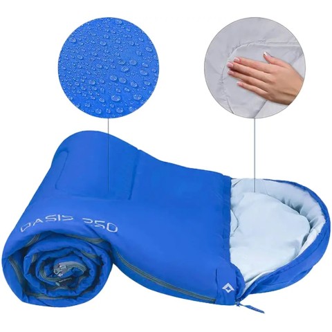 Спальный мешок KingCamp Oasis 250 Comf +12°C / Lim +7°C / Extr -3°C Blue