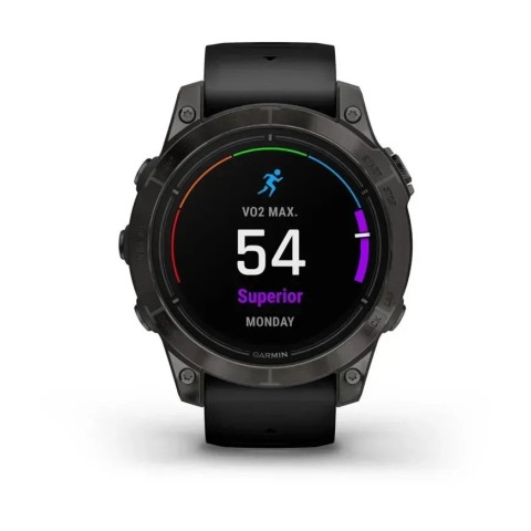 Смарт-часы Garmin epix Pro Gen 2 Sapphire Edition (47мм) карбоново-серые титановые DLC с черным ремешком