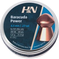 Пули пневматические H&N Baracuda Power. Кал. 5.5 мм. Вес - 1.37 г. 200 шт/уп