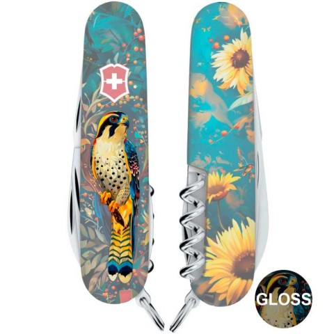 Ніж Victorinox Camper Ukraine 91мм,13функ ,Величний Сокіл