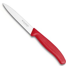 Нож кухонный Victorinox SwissClassic, 10 см, серрейтор, красный