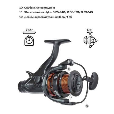 Котушка Brain Apex Double Baitrunner 4000 6+1BB 5.1:1