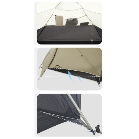 Намет надлегкий двомісний Naturehike Mongar CNK2550WS016, 15D, сiрий