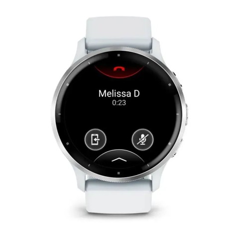 Смарт-годинник Garmin Venu 3 білий зі сріблястим сталевим безелем і силіконовим ремінцем