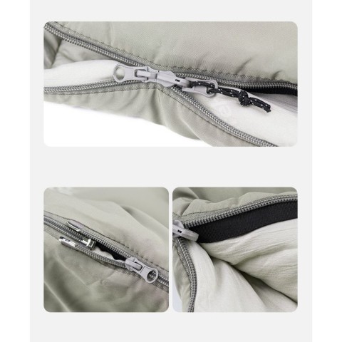 Спальний мішок з капюшоном Naturehike M300 NH20MSD02, зелений, правий