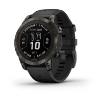 Смарт-годинник Garmin fenix 7 Pro Sapphire Solar Edition карбоново-сірий титановий DLC з чорним ремінцем