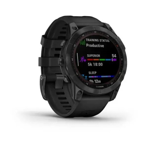 Смарт-часы Garmin fenix 7 Solar сланцево-серые с черным ремешком