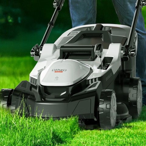 Акумуляторна газонокосарка Litheli, живлення від павербанків (УМБ Litheli Power Bank 20000 mAh, 45 W, 4А 2 шт в комплекті)