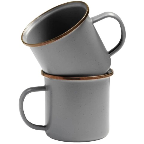 Набор чашек Barebones Enamelware Dining 2 Pcs slate grey