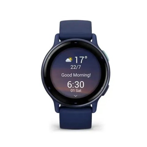 Смарт-годинник Garmin vivoactive 5 темно-синій з безелем металік