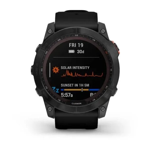 Смарт-часы Garmin fenix 7X Solar сланцево-серые с черным ремешком