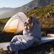 Спальник з натуральним пухом Naturehike CW700 CNK2450WS048, p-р M, жовто-сірий