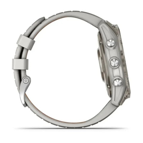 Смарт-часы Garmin fenix 7 Pro Sapphire Solar Edition титановые с туманно-серым/темно-оранжевым ремешком