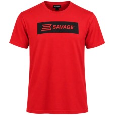 Футболка Savage SHORT SLEEVE T-SHIRT / BLACK SAVAGE BOX LOGO L красный