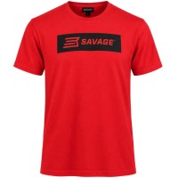 Футболка Savage SHORT SLEEVE T-SHIRT / BLACK SAVAGE BOX LOGO M красный