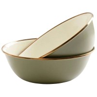 Набор Barebones Enamel 2-Tone Bowl Set з двох мисок olive drab