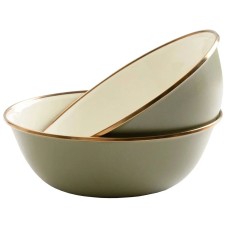 Набор Barebones Enamel 2-Tone Bowl Set з двох мисок olive drab