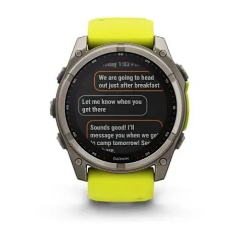Смарт-годинник Garmin fenix 8 (51 мм) Sapphire Solar титан яскраво-жовтий/графітовий