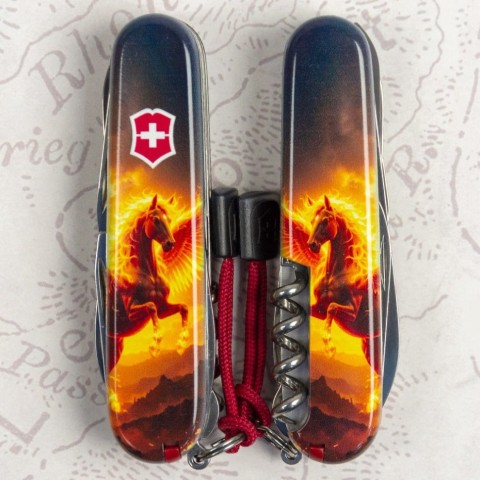 Складаний ніж Victorinox HUNTSMAN ZODIAC Вогняний пегас 1.3713.3.Z5250pk