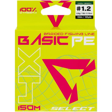 Шнур Select Basic PE Green 150m #1.2/0.16mm 18lb/8.3kg
