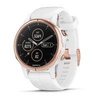 Смарт-годинник Garmin fenix 5S Plus Sapphire рожево-золотистий з білим ремінцем