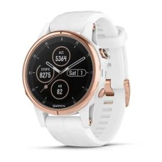 Смарт-годинник Garmin fenix 5S Plus Sapphire рожево-золотистий з білим ремінцем
