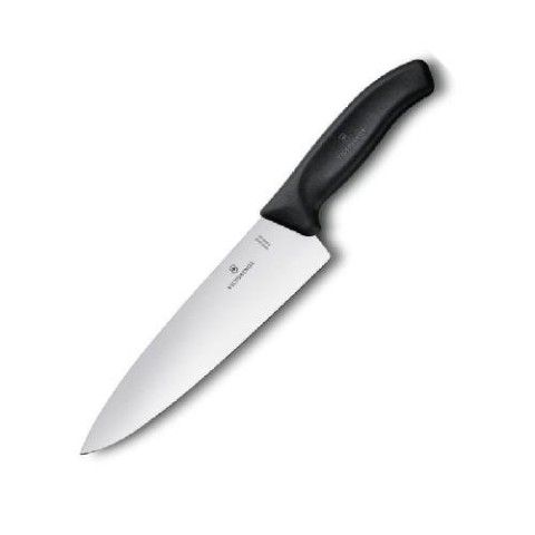 Кухонний ніж Victorinox SwissClassic Carving лезо 20см широке з чорн. ручкою у подар.упак.