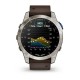 Смарт-годинник Garmin D2 Mach 1 з коричневим ремінцем Оксфорд