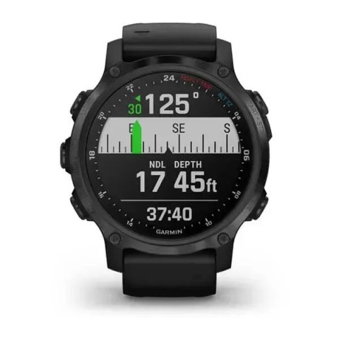 Смарт-годинник Garmin Descent Mk2S карбоново-сірий DLC з чорним ремінцем